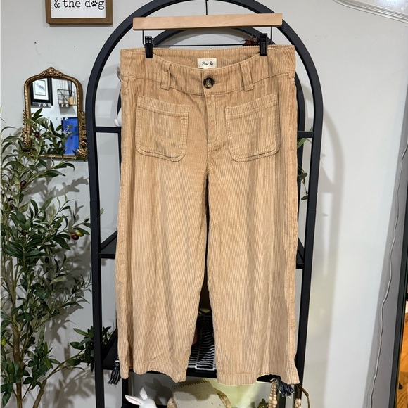 Per Se Tan Corduroy Cropped Pants size 8 - Picture 1 of 11